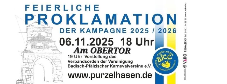 Proklamation der Kampagne 2025/26 am 06.11.25