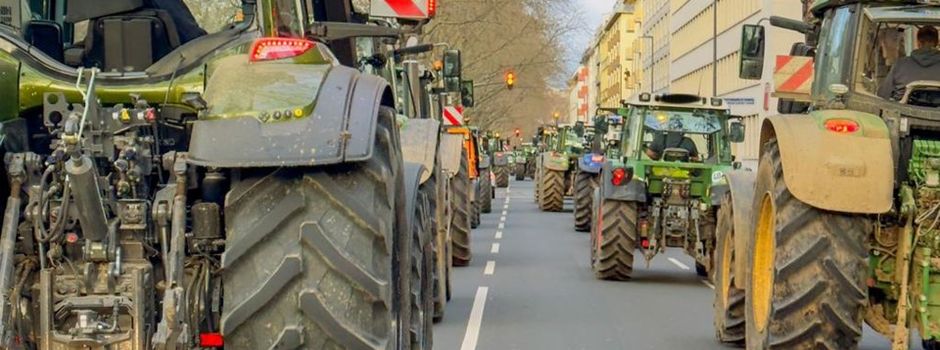 Verkehrsbehinderungen am Montag: Große Traktordemo in Wiesbaden