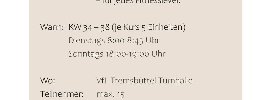 Neue Pilates-Kurse starten im August