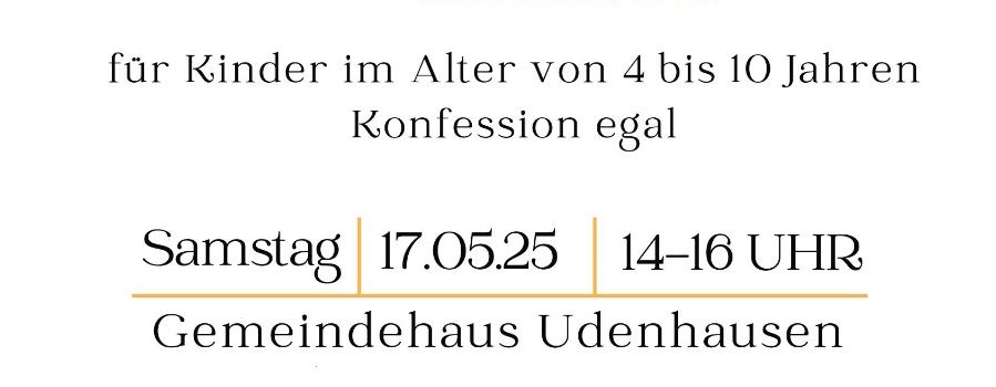 Kinderkirche in Udenhausen – Einladung für alle Kids von 4 bis 10 Jahren!