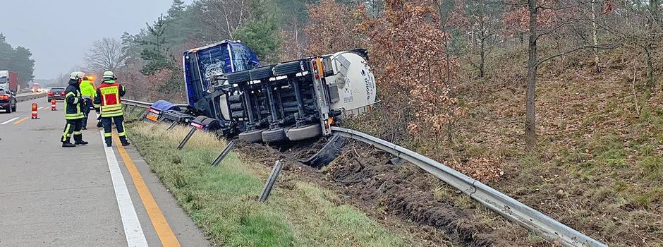 Tanklaster umgekippt