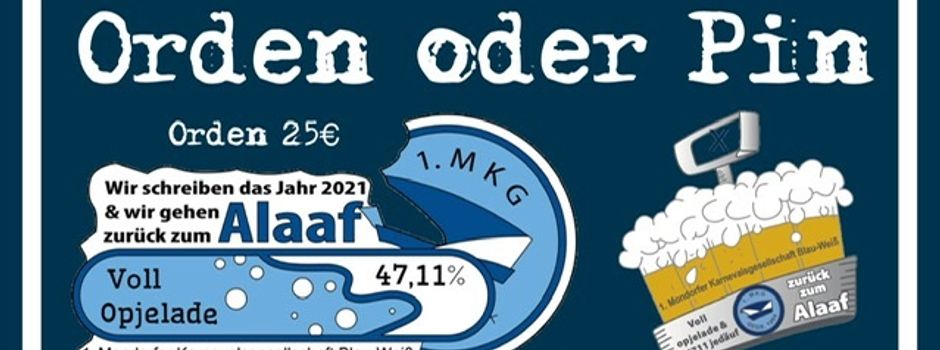 Karneval: Mondorfer KG Blau-Weiß verkauft Sessionsorden und Pins