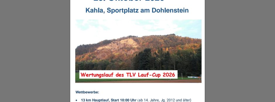 54. Porzelliner-Lauf/
Kahla, Sportplatz am Dohlenstein
