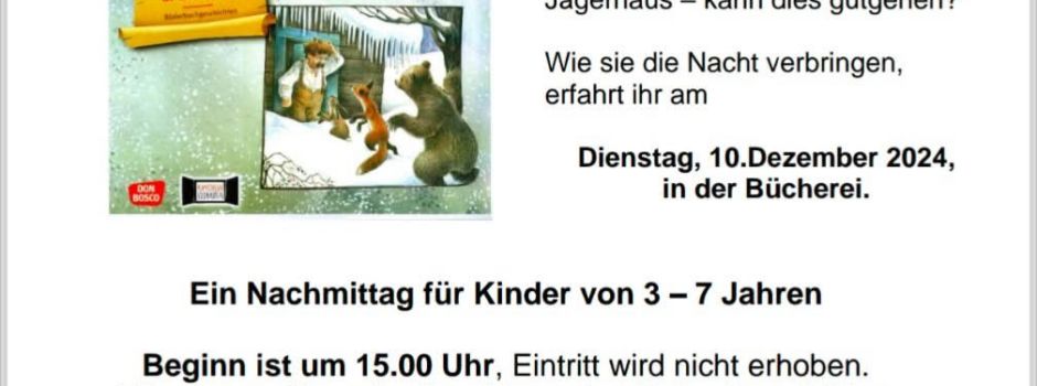 Für Kurzentschlossene: Bilderbuchnachmittag in der Stadtbücherei