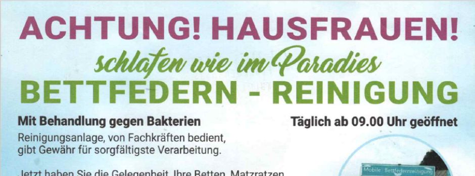 Bettfedernreinigung in Illschwang