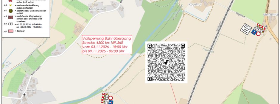 Sperrung Bahnübergang