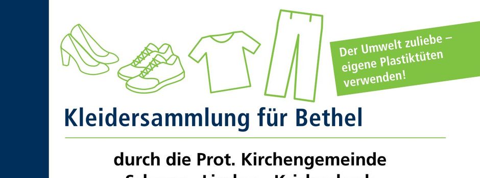 Kleidersammlung für Bethel vom 6. Oktober bis 11. Oktober 2025