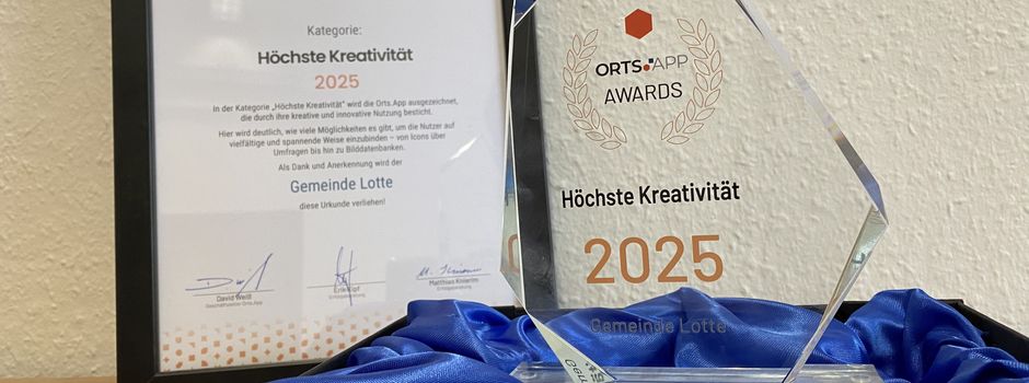 Gemeinde Lotte gewinnt den Orts.App-Award in der Kategorie „Höchste Kreativität“