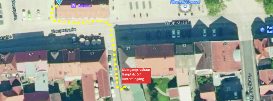 Übergangsquartier Rathaus - Hier finden Sie uns