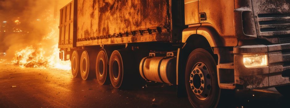 Feuer nach Reifenplatzer