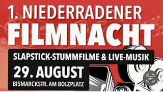 29.08. -  1. Niederradener Filmnacht – Slapstick-Stummfilme & Live-Musik unter freiem Himmel
