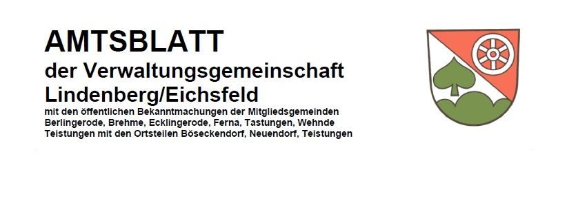 Amtsblatt der VG Lindenberg/Eichsfeld Januar 2025