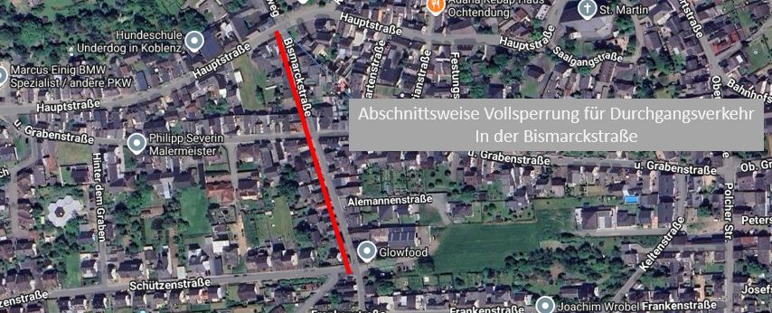 Sperrung Teilbereiche Bismarckstraße
