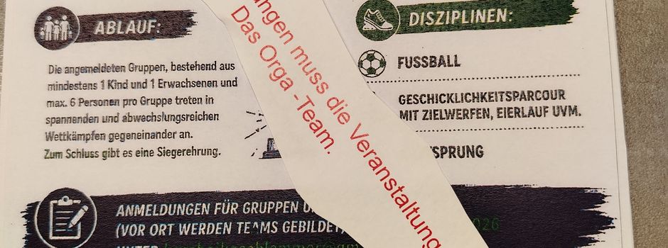 Das Sportfest fällt leider aus!