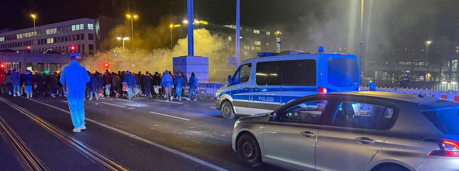Großer Polizeieinsatz in Mainz wegen Fan-Marsch