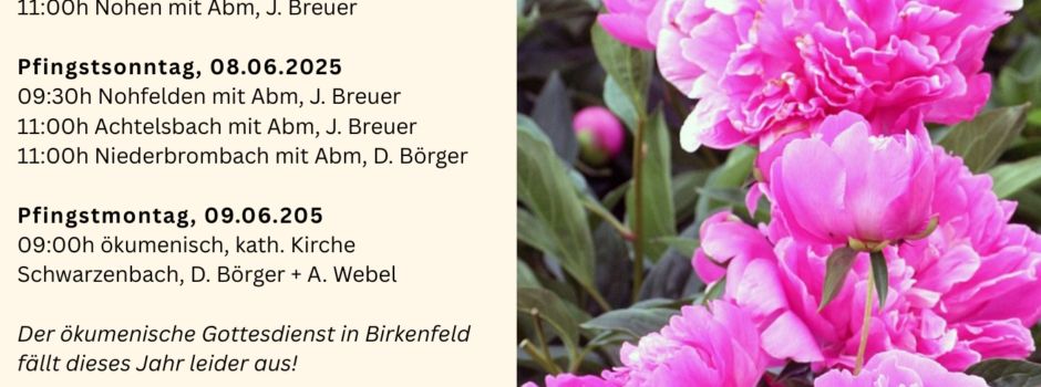 Ev. Hoffnungsgemeinde informiert über die nächsten Gottesdienste