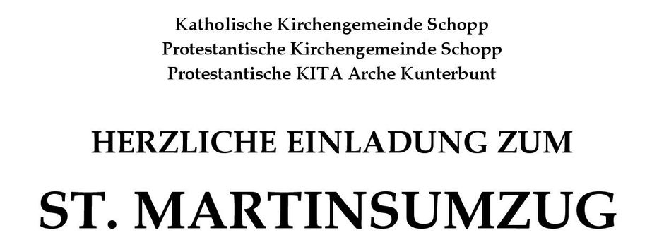St. Martinsumzug am 11.11.2026, 17 Uhr
