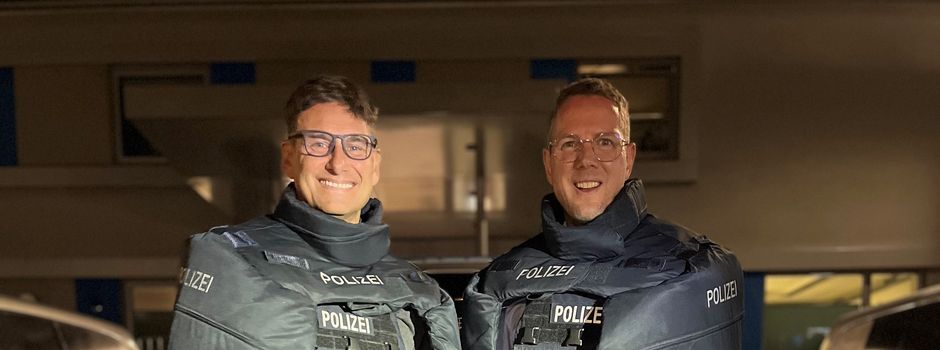 Bürgermeister Schachtner und Staatssekretär Degen absolvierten Nachtdienst bei der Polizei