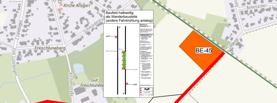 Lunestedt: Arbeiten im Straßenraum in der Lindenstraße/Freschluneberger Straße