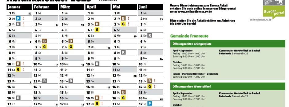 Abfallkalender 2025 zum Downloaden | Aktuelle Nachrichten und Informationen
