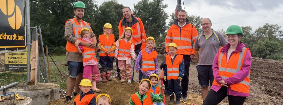 Vorschulkinder Besuch auf einer echten Baustelle