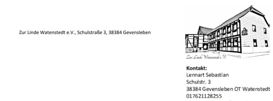 Einweihungsfeier und Vorstellung „Zur Linde Watenstedt“