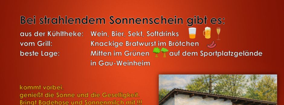 Pfingst-Samstag am Sportplatzhäus'chen