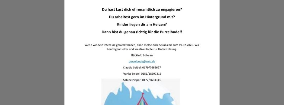 Die Purzelbude braucht genau dich