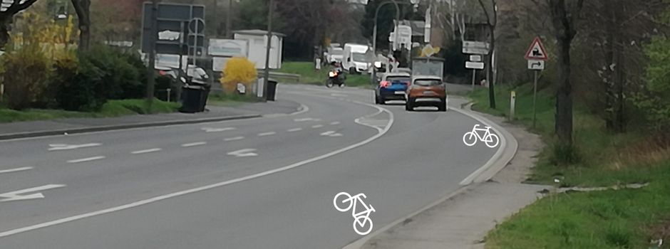 Mit Piktogrammketten auf schutzbedürftigen Radverkehr hinweisen