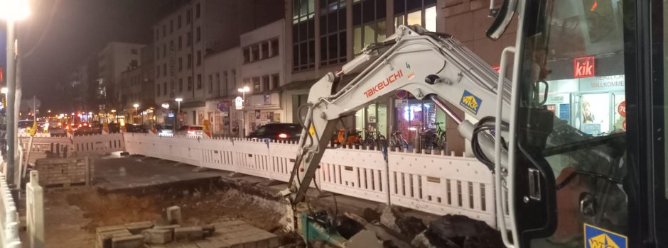 Straße eingebrochen: Notgrabung in der Großen Bleiche