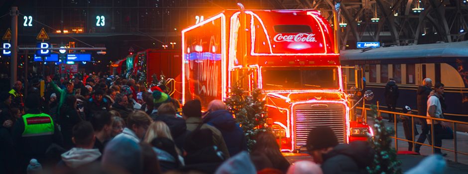 Coca-Cola-Weihnachtstrucks am Freitag in Wiesbaden