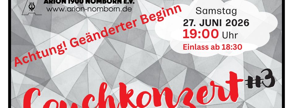 Konzertbeginn geändert