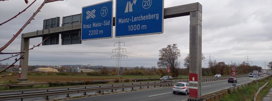 Unfall auf A60 bei Mainz – Stau in Richtung Darmstadt