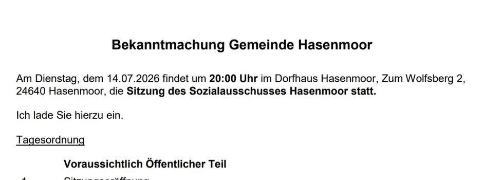 Der Sozialausschuss tagt