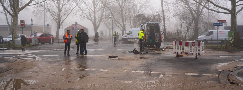 Wasserrohrbruch in der Mainzer Neustadt: Straße gesperrt
