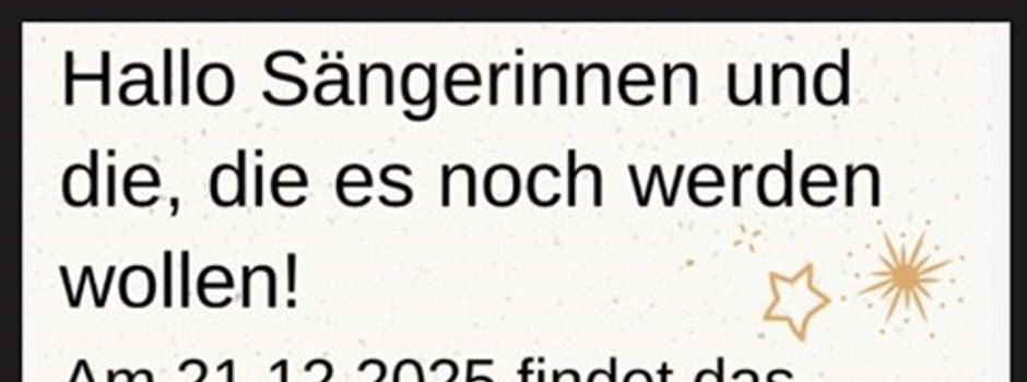 Projektchor freut sich über Sängerinnen