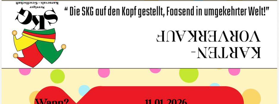 Kartenvorverkauf am 11.01. auf der Bühne