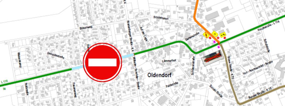 Vollsperrung Ortsdurchfahrt Oldendorf ab 04.05.