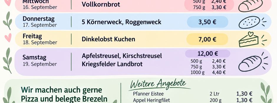 Wochenangebot Bäckerei Dexheimer
