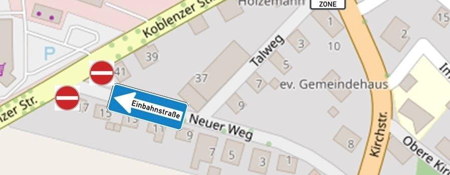 Änderung der Verkehrsregelung im Neuen Weg/Talweg