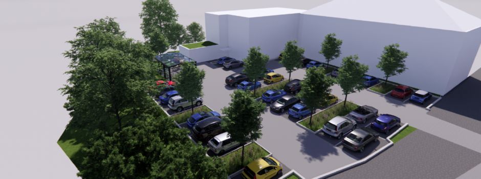 Rathaus Niederkassel: Parkplatz wird begrünt und erhält Fahrradabstellanlagen