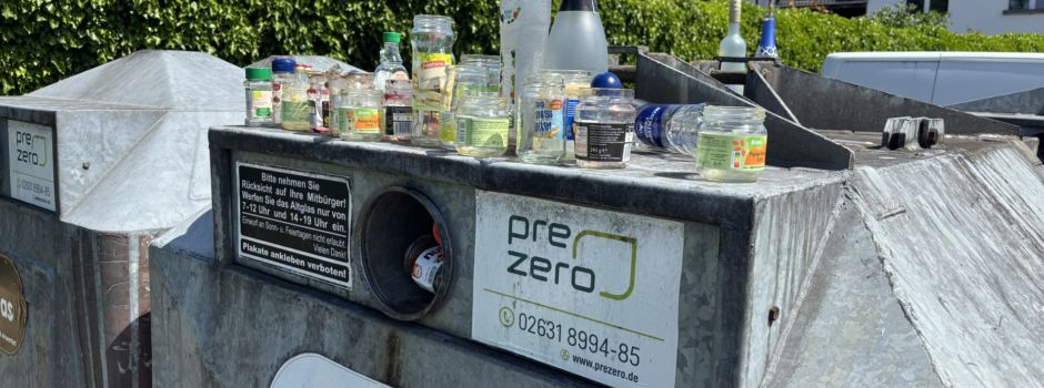 Glascontainer Leerung erfolgt diese Woche
