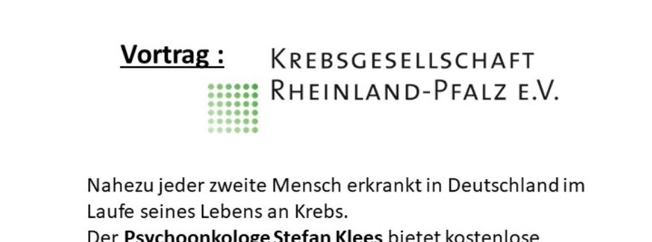 Vortrag Krebsgesellschaft Rheinland-Pfalz E.V.