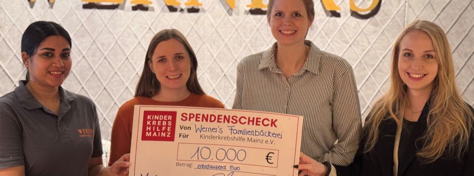„Werner’s“ spendet 10.000 Euro an Kinderkrebshilfe Mainz
