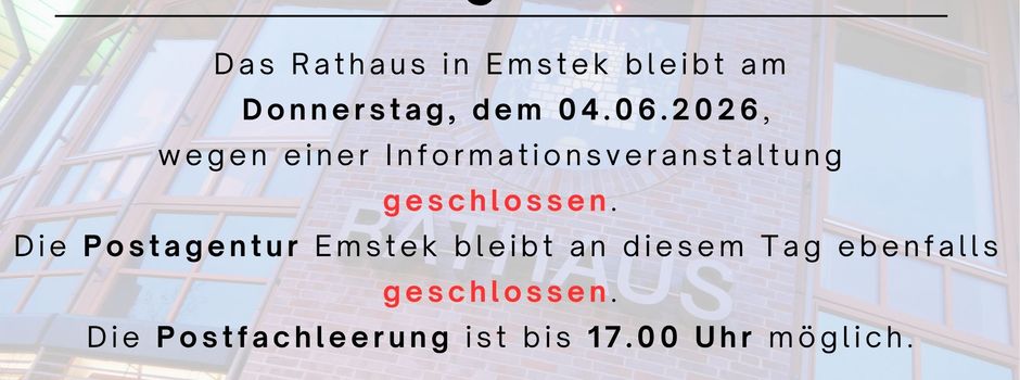 🚪 Rathaus & Postagentur am 04.06. geschlossen