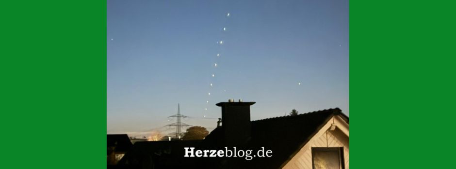 Starlink-Satelliten erleuchten den Himmel von Herzebrock-Clarholz