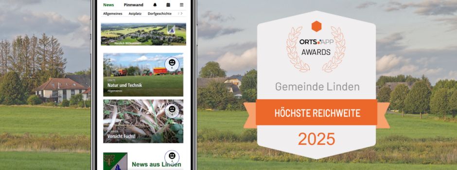 Linden gewinnt den Orts.App-Award in der Kategorie Höchste Reichweite