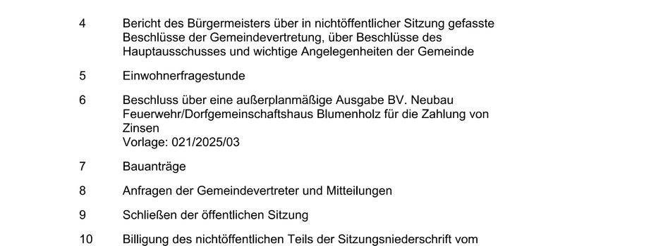 Sitzung der Gemeindevertretung am 12.02.2026