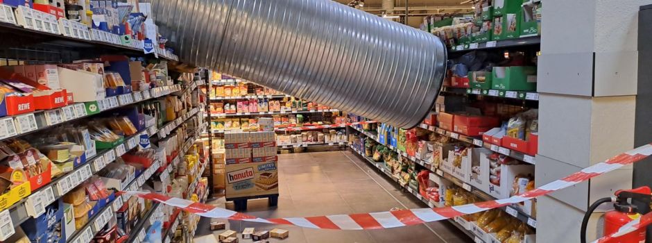 Rohr-Unfall: Wie lange bleibt der Rewe-Markt am Mainzer Zollhafen geschlossen?