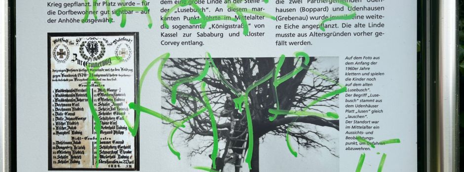 Vandalismus an der Friedenseiche in Udenhausen